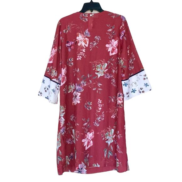J. Jill Dress Shift Floral Wide Sleeve Modest Colorblock - Picture 3 of 7